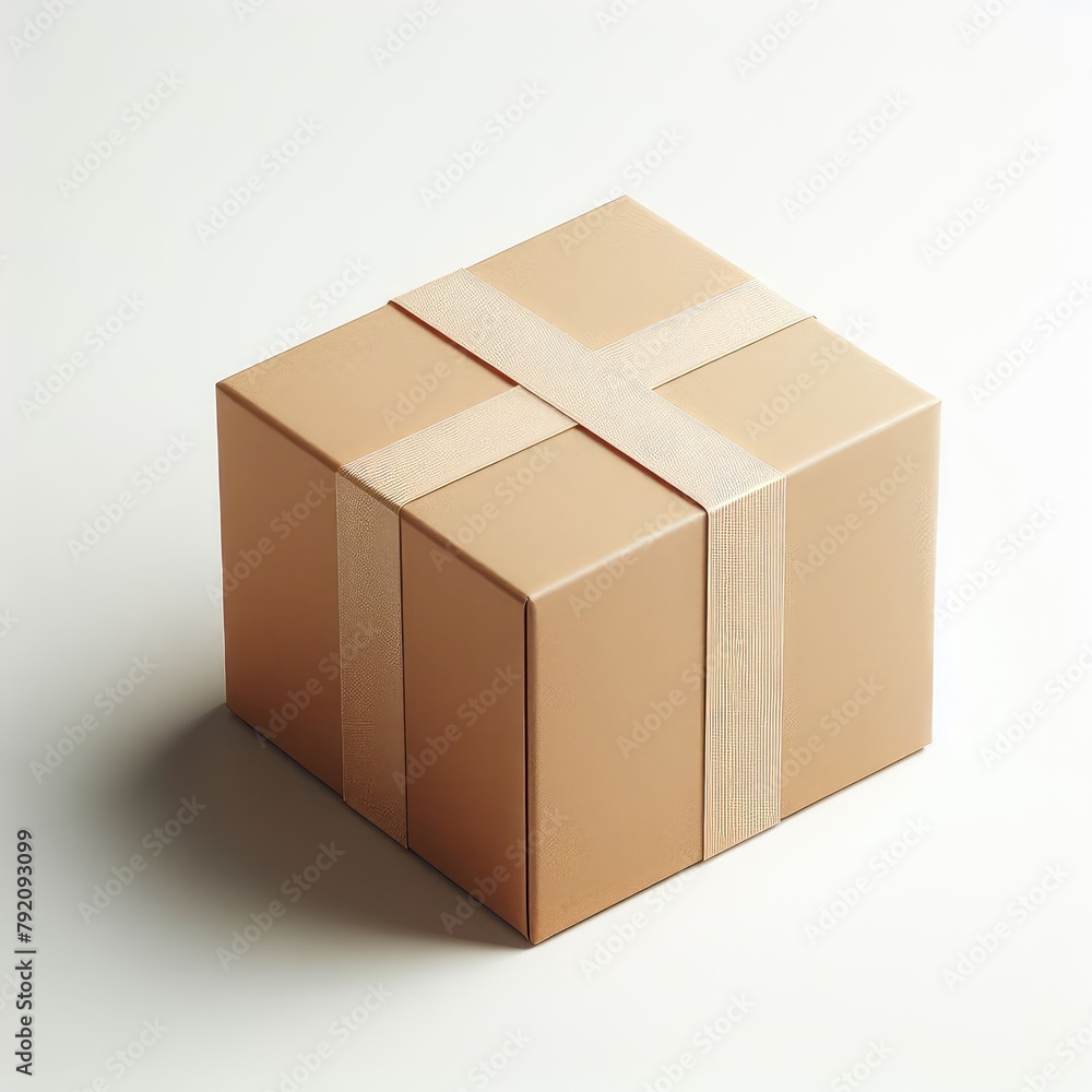 Closed cardboard box with Adhesive isolated on a white background Closed cardboard box with Adhesive isolated on a white background