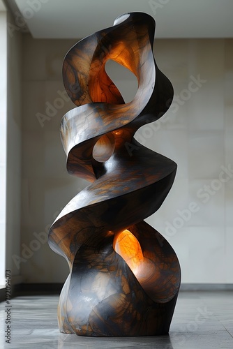 a sculpture of a glowing flame