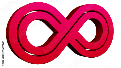 Infinity symbol 3d render isolated, red infinity icon 3d render isolated, infinity symbol isolated,eight symbol 