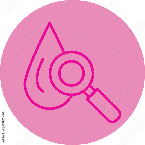 Hematology Pink Line Circle Icon