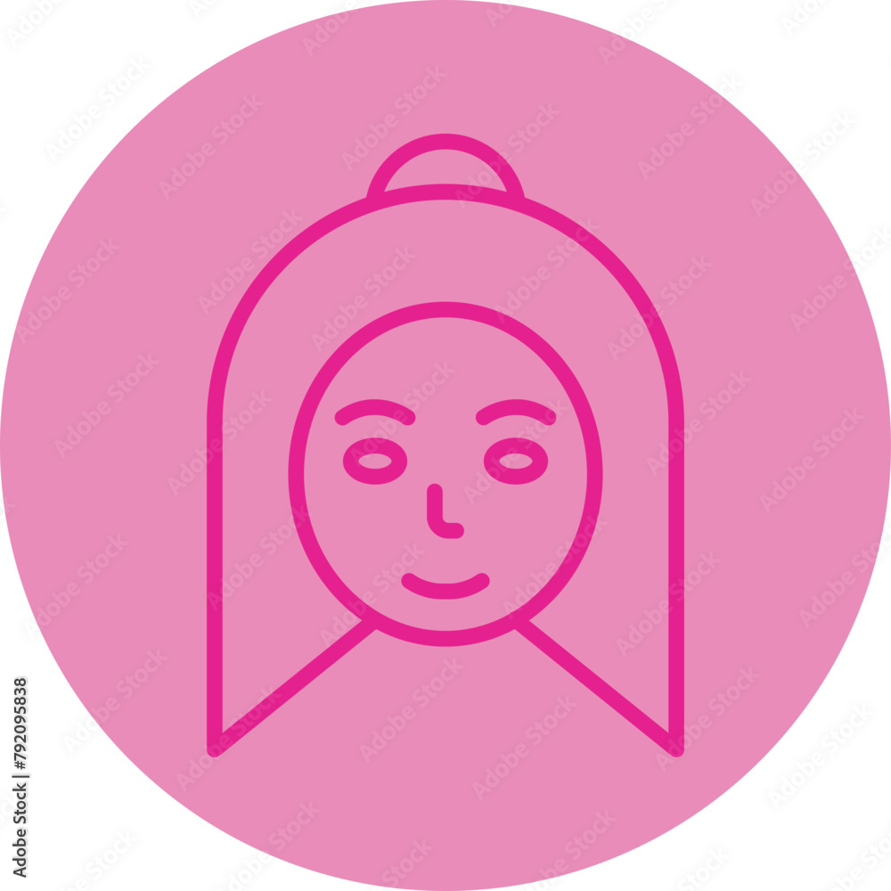 Facial Pink Line Circle Icon Facial Pink Line Circle Icon