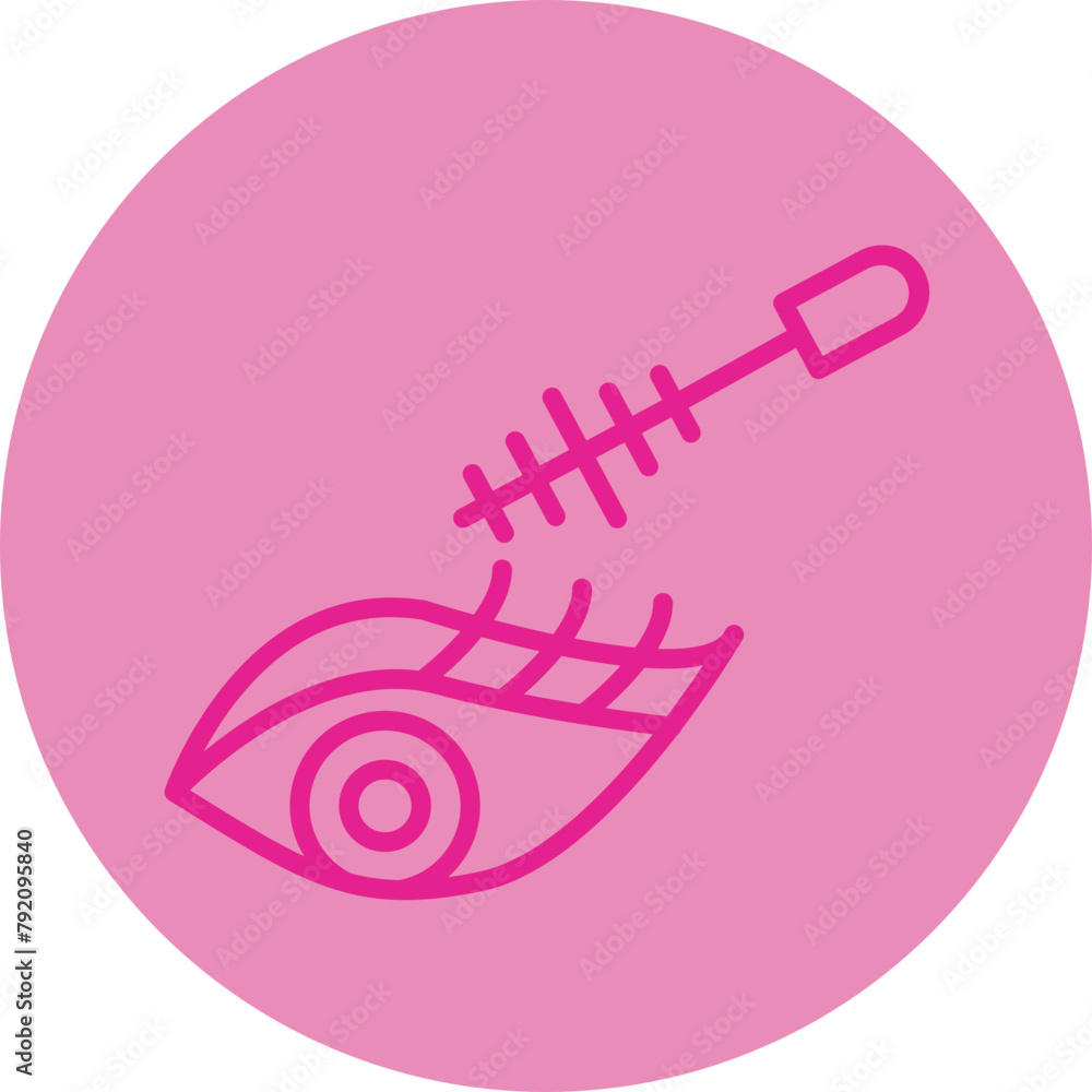 Eye Mascara Pink Line Circle Icon Eye Mascara Pink Line Circle Icon