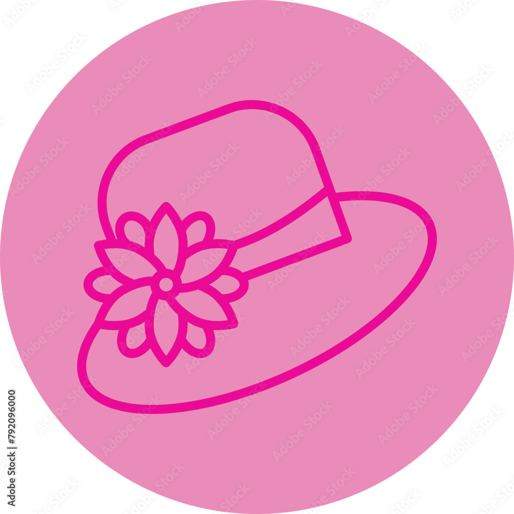 Hat Pink Line Circle Icon Hat Pink Line Circle Icon