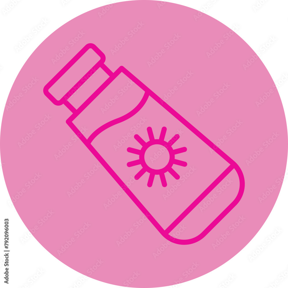 Sunscreen Pink Line Circle Icon Sunscreen Pink Line Circle Icon