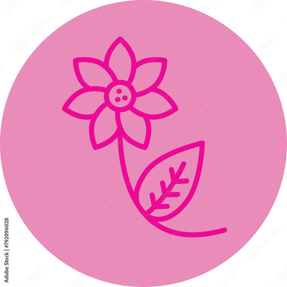 Flower Pink Line Circle Icon Flower Pink Line Circle Icon