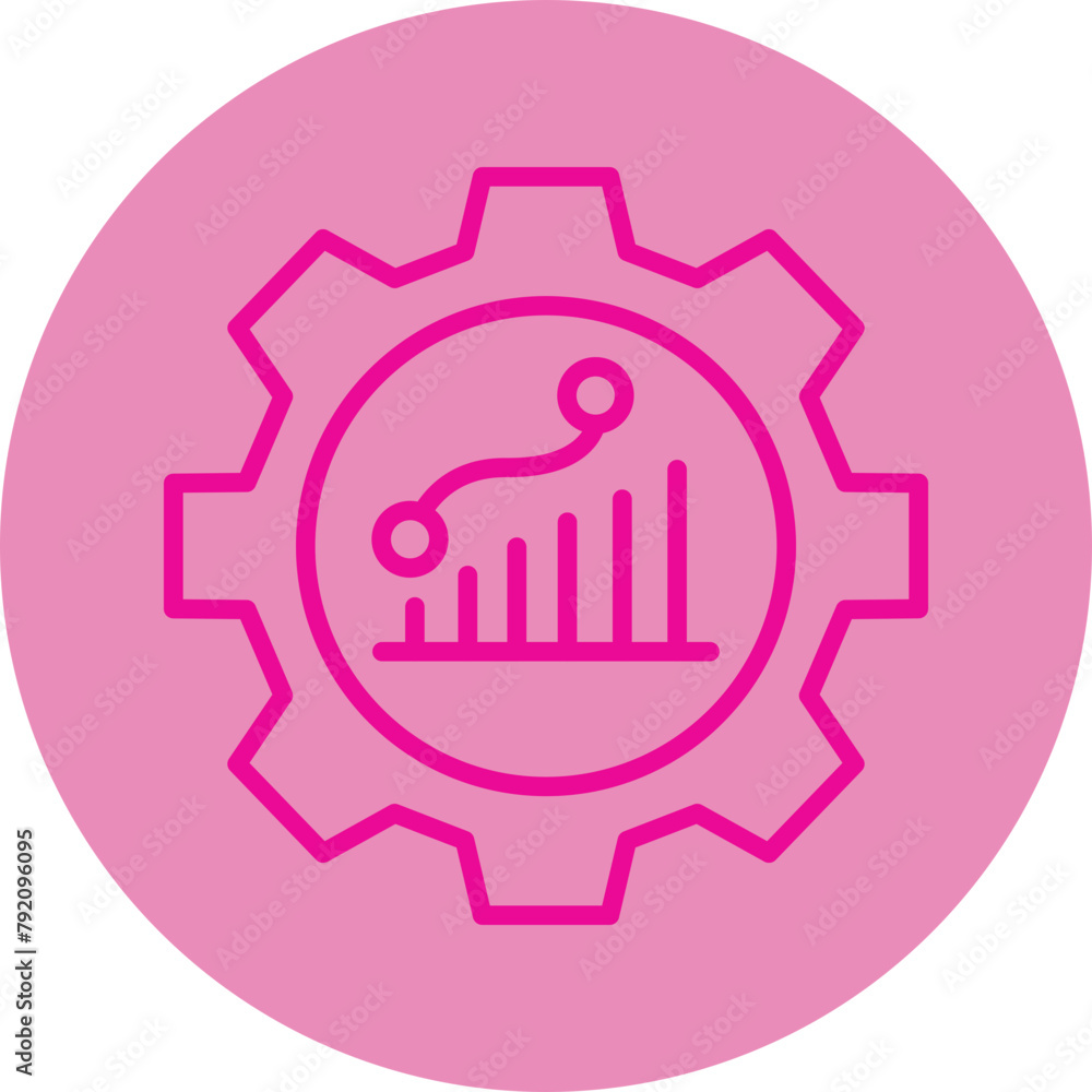 Project Management Pink Line Circle Icon Project Management Pink Line Circle Icon