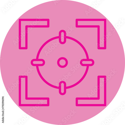 Focus Pink Line Circle Icon