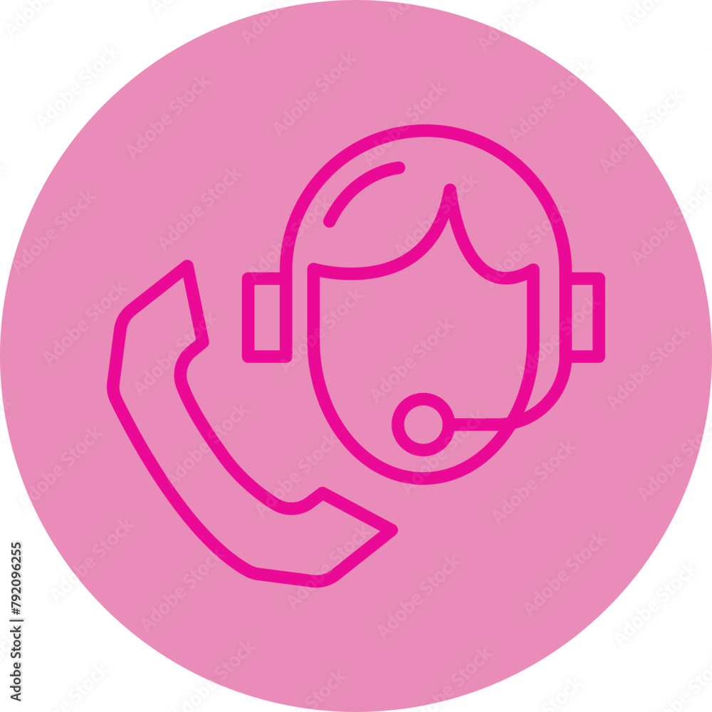 Support Pink Line Circle Icon Support Pink Line Circle Icon