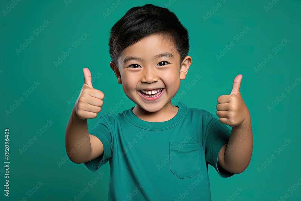 Close up of an asian kid - Okay gesture Close up of an asian kid - Okay gesture