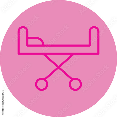Stretcher Pink Line Circle Icon
