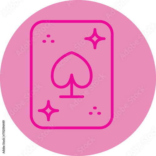 Magic Card Pink Line Circle Icon