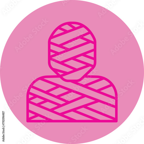 Mummy Pink Line Circle Icon