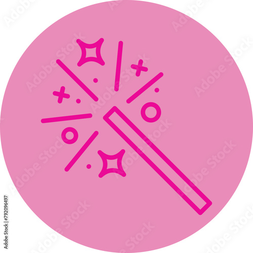Magic Word Pink Line Circle Icon