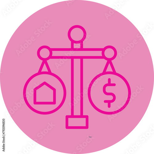 Scale Pink Line Circle Icon