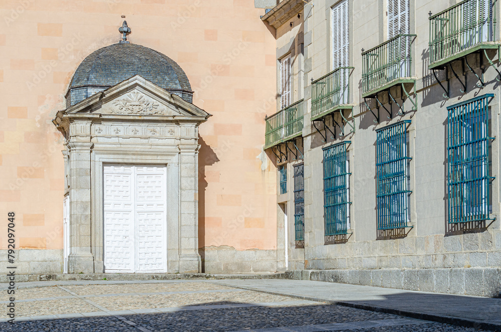 Obraz premium Architectural detail of the Royal Collegiate Church of the Royal Site of San Ildefonso, Spain