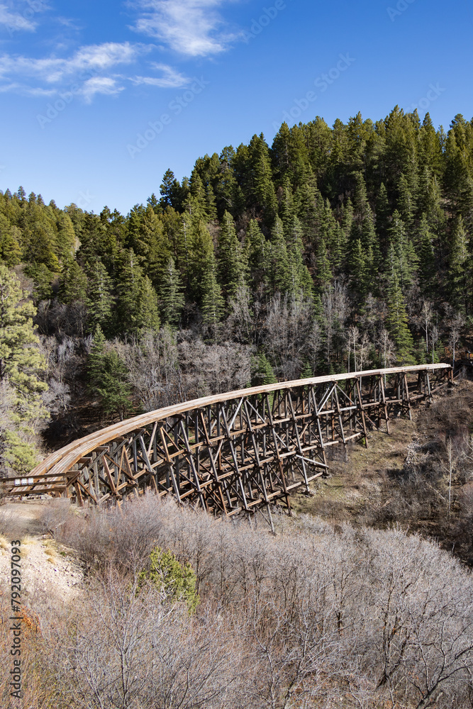 Mexican Canyon Trestle, old wooden railroad trestle