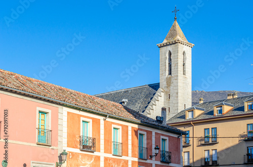 Church in the town of Real Sitio de San Ildefonso, Spain photo