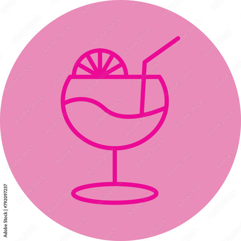 Lemonada Pink Line Circle Icon Lemonada Pink Line Circle Icon