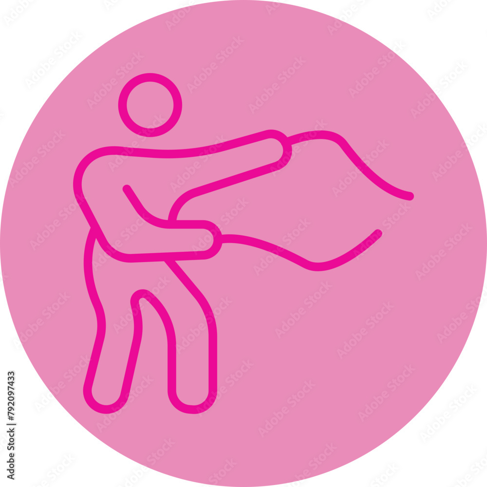 Battle Rope Pink Line Circle Icon Battle Rope Pink Line Circle Icon