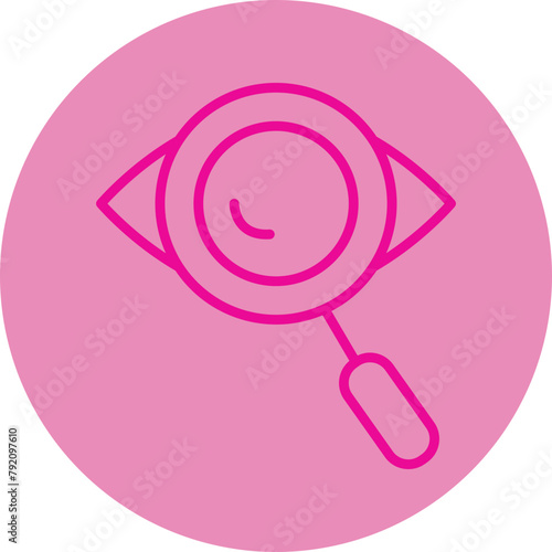 Private Detective Pink Line Circle Icon