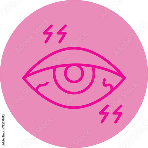 Painful Eye Pink Line Circle Icon