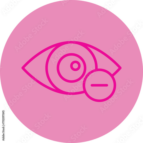 Myopia Pink Line Circle Icon