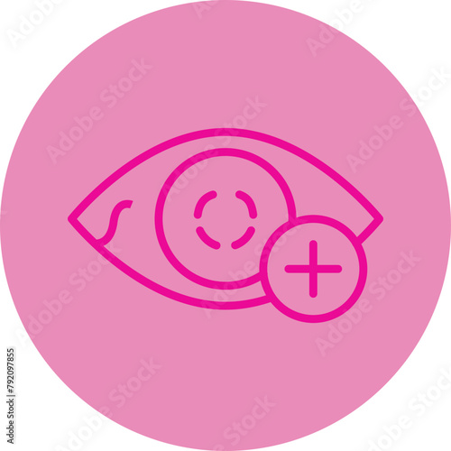 Hyperopia Pink Line Circle Icon