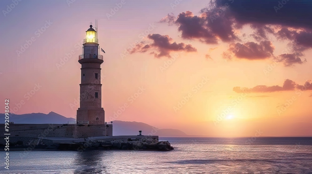 Lighthouse over the harbour of Chania.
Lighthouse over the harbour of Chania.