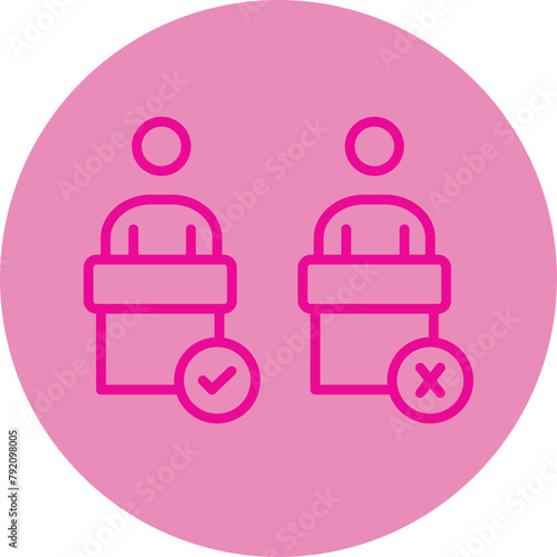 Debate Pink Line Circle Icon