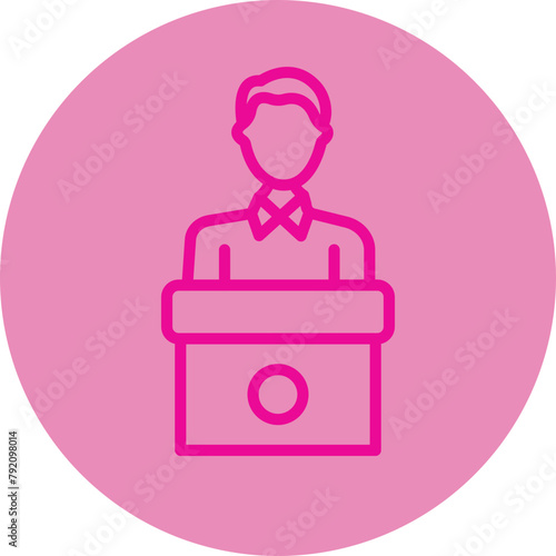 Candidate Pink Line Circle Icon