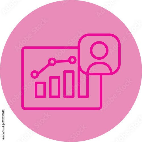 Demographic Pink Line Circle Icon