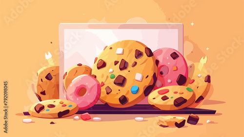 Online order sweets and cookies via internet. 2d fl © zoni