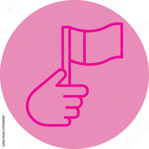 Patriotism Pink Line Circle Icon