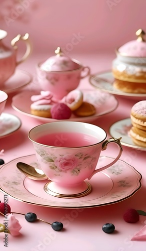 Wallpaper Mural Beautiful pink cup for tea Torontodigital.ca