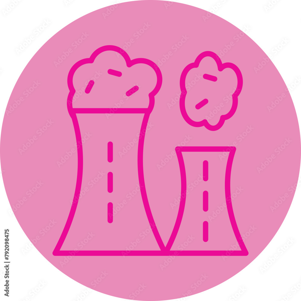 Atmospheric Pollution Pink Line Circle Icon Atmospheric Pollution Pink Line Circle Icon