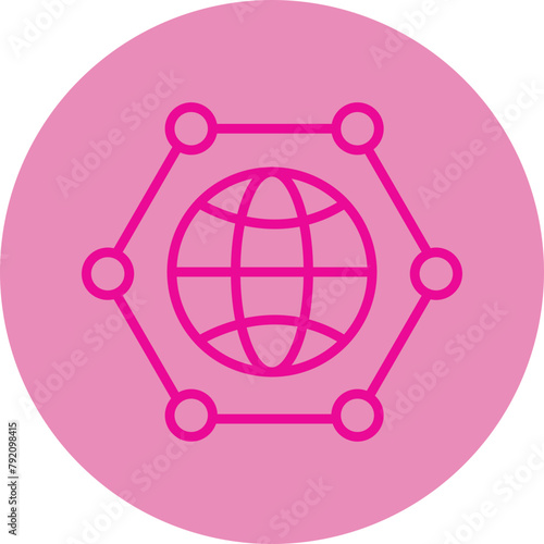 Rendering Pink Line Circle Icon