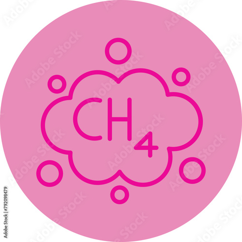 Methane Pink Line Circle Icon
