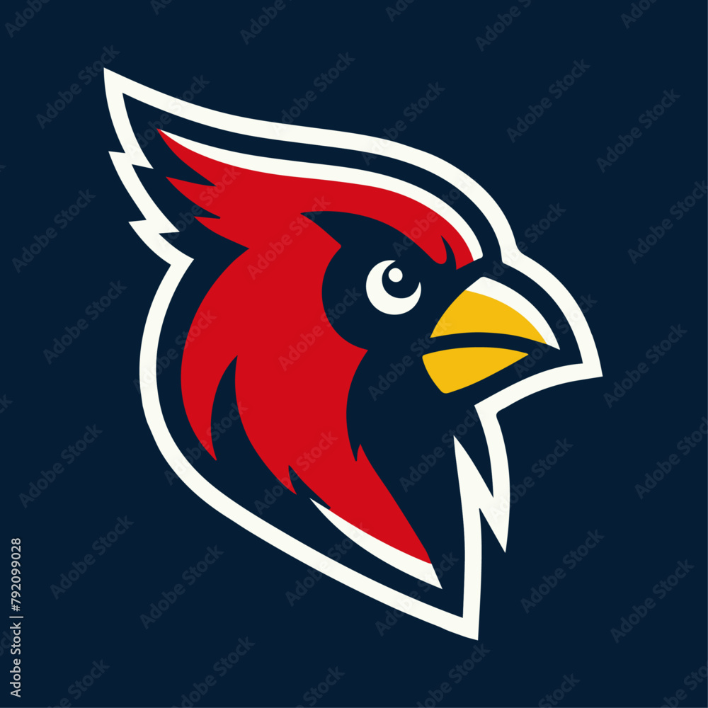 Fototapeta premium Cardinal Vector Sports Mascot Logo: Vibrant & Spirited Team Emblem for Dynamic Branding