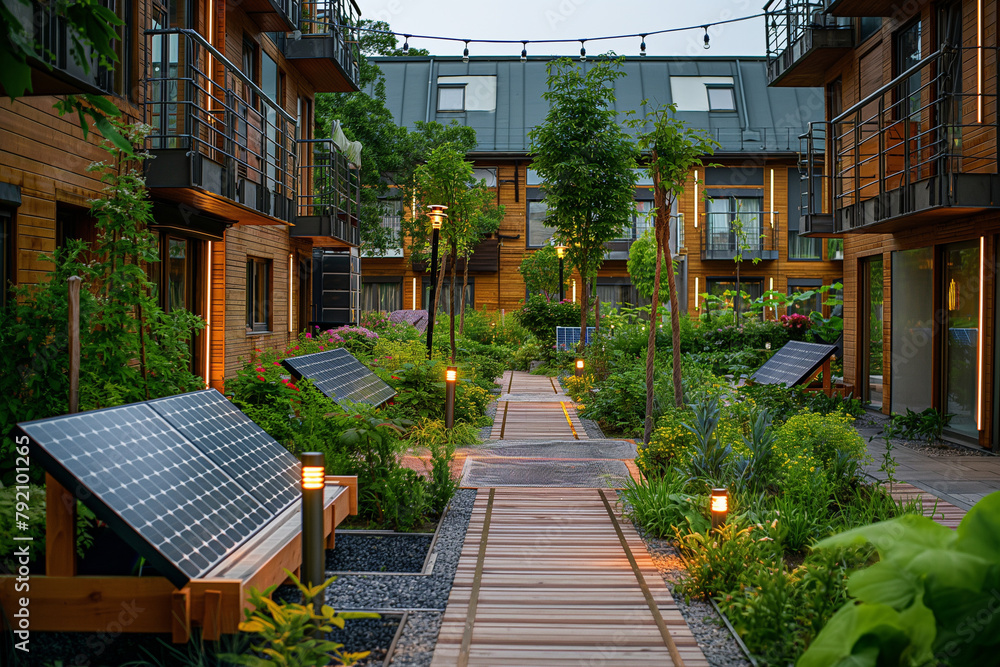 GPT
Eco-friendly urban housing complex with solar panels and lush gardens, demonstrating modern sustainable living GPT
Eco-friendly urban housing complex with solar panels and lush gardens, demonstrating modern sustainable living