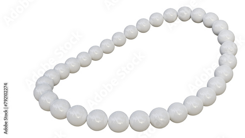 Realistic white shiny 3D pearl bracelet. Luxury jewelry. 