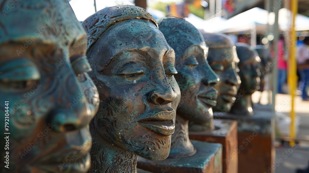 Fototapeta premium Sculptures outside of johannesburg market.