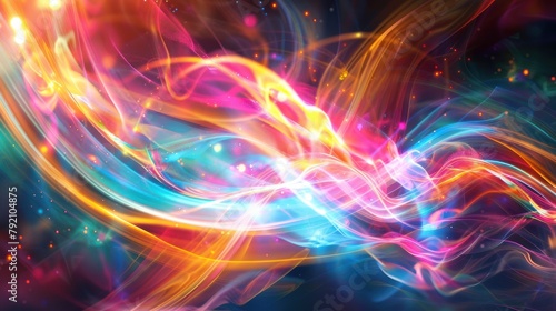 Abstract light patterns in vibrant spectrum
