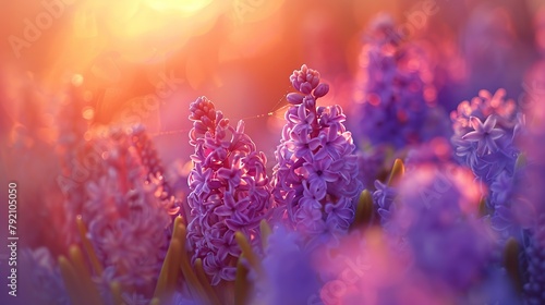 purple Easter flowers in spring photo