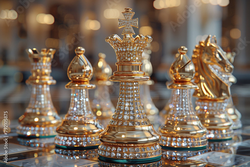 Luxurious Jeweled Chess Pieces