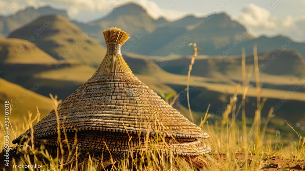The Traditional Basotho Grass works Made Hat Called mokorotlo It Is The Traditional Basotho Grass works Made Hat Called mokorotlo It Is