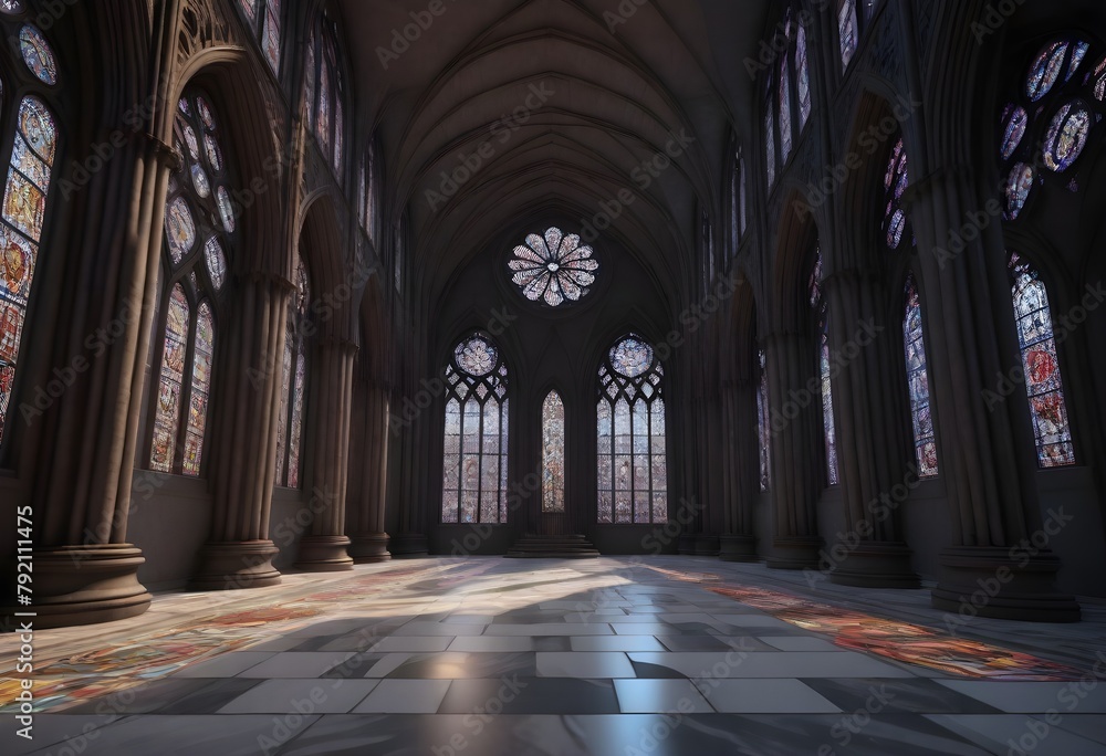 3D model an intricate 8k gothic cathedral interior (5)