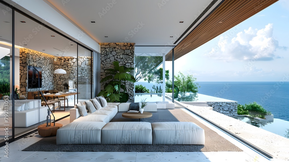Architecture interior design home bedroom living room concept modern ...
