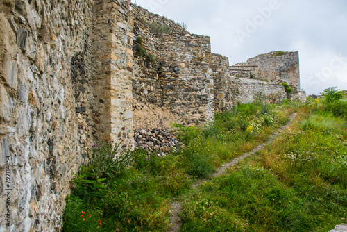 The castle walls of the castle of Prizren in Kosovo photo