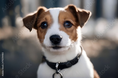 'concept jack terrier russell puppy dog happy pet smiling training cute camera smile banner funny background animal russel portrait brown white web copy space friends domesticated mammal cheerful' © akkash jpg