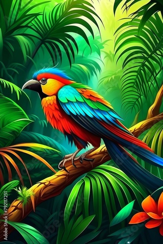 The colorful bird of paradise